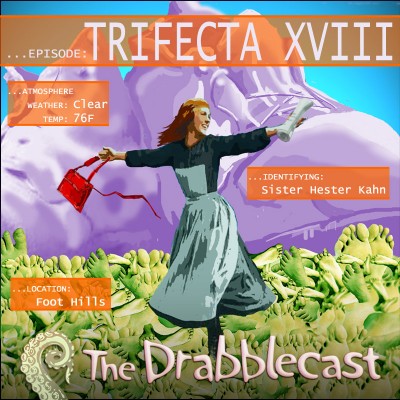 Cover for Drabblecast episode 220, Trifecta XVIII, by Liz Pennies